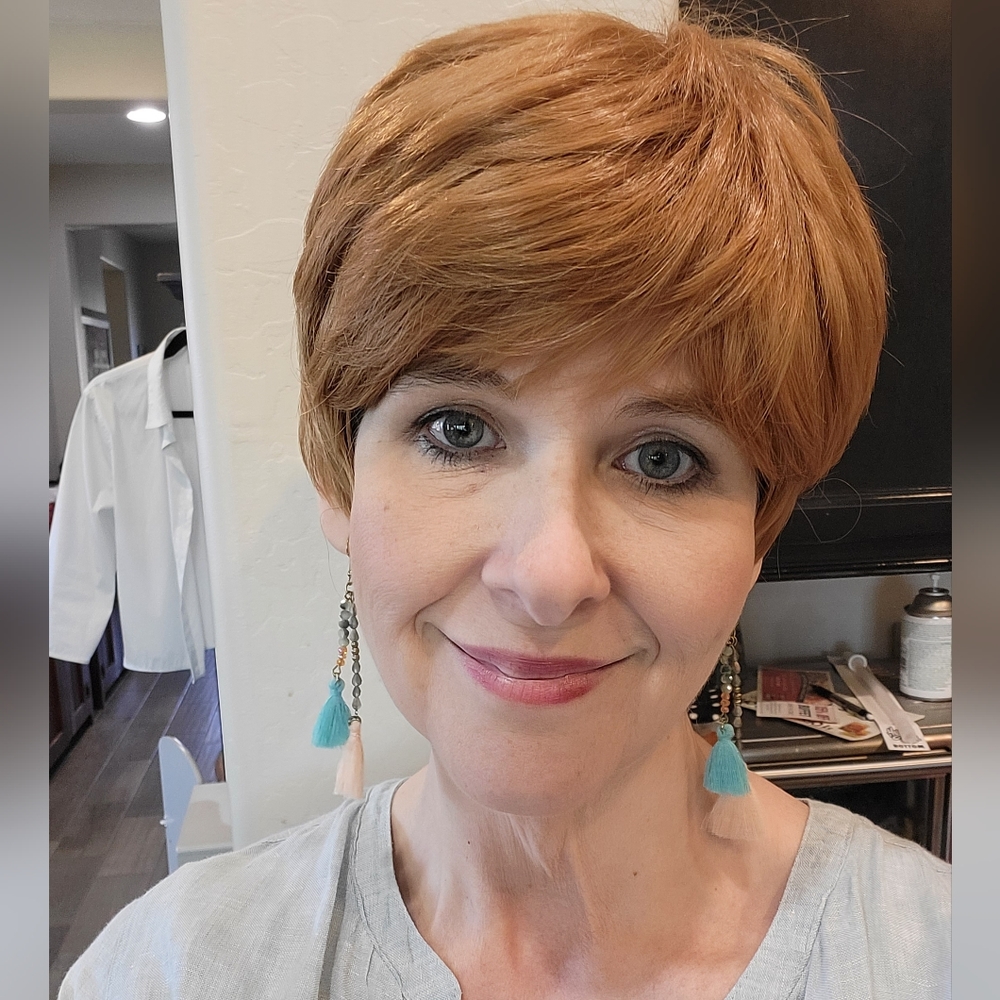 Short Pixie Cut Wig Strawberry Blonde Clips In Back Really Soft